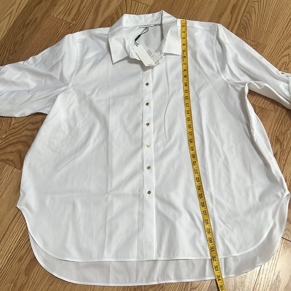 New! Calvin klein plus size 3X white roll tab long sleeve non iron cotton shirt. - Picture 9 of 12